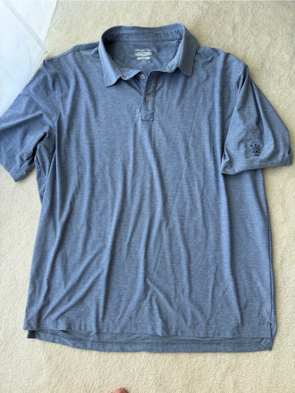 Straight Down Blue Performance Polo Shirt